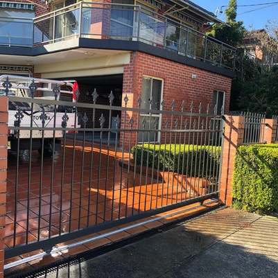 Driveway with Sliding Gate Installed | EAG